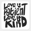 Search for 13 square stickers Love is patient