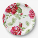 Search for red rose plates Bridal shower