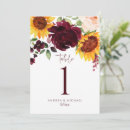 Search for sunflower numbers table cards Watercolor floral
