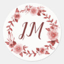 Search for burgundy monogram stickers Watercolor