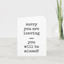Search for sorry you are leaving cards Job