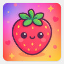 Search for smiling strawberry stickers Kawaii