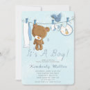 Search for clothesline baby shower invitations Teddy bear