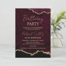 Search for burgundy and gold birthday invitations Dark red
