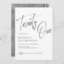 Search for calligraphy 21st birthday invitations Black and white