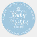 Search for snowflakes return address stickers Blue