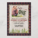 Search for lumberjack wild one birthday invitations Bear