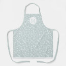 Search for floral monogram aprons Sage green