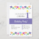 Search for purple 1st birthday invitations Rainbow