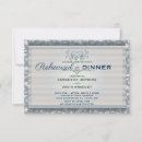 Search for monogram damask blue invitations Gold