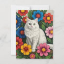 Search for fluffy white postcards Cat