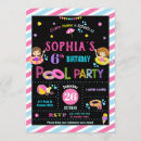 Search for girls pool party invitations Chalkboard
