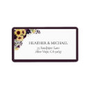 Search for sunflowers return address labels Watercolor