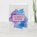 Search for just to say hello cards Watercolor