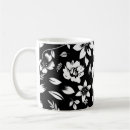 Search for black and white floral mugs Minimal