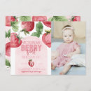 Search for strawberry 1st birthday invitations Turning one