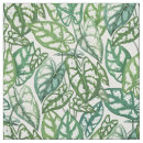 Search for tropical leaves pattern fabric White