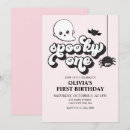Search for spooky one 1st birthday invitations Spider