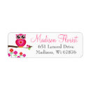 Search for pink owl return address labels Whimsical