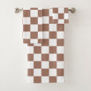 Search for brown and white bath towels Chequered