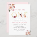 Search for floral girl birthday invitations Pink and gold