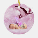 Search for stork christmas tree decorations Baby girl
