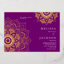 Search for gold purple indian wedding invitations Mandala