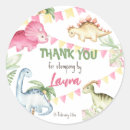 Search for dinosaur birthday thank you stickers Watercolor