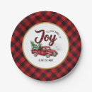 Search for christmas trucks paper plates Buffalo plaid