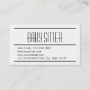 Search for baby sitter business cards Babysitting