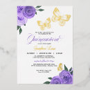 Search for purple gold quinceanera invitations Butterflies
