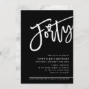 Search for black 40th birthday invitations Stylish
