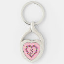 Search for rose heart key rings Pink