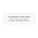 Search for elegant black and white return address labels Typography