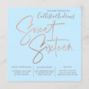 Search for sky blue sweet 16 invitations Modern