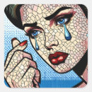Search for tears square stickers Crying