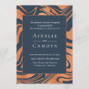 Search for copper and navy wedding invitations Elegant