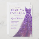 Search for purple 80th birthday invitations Lavender