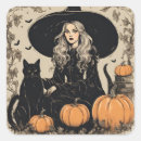 Search for vintage halloween black cat stickers Witch