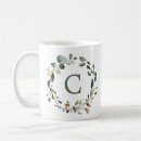 Search for pretty floral monogram mugs Botanical