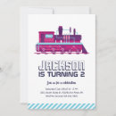 Search for vintage train birthday invitations Locomotive