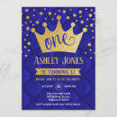 Search for royal 1st birthday invitations Gold glitter