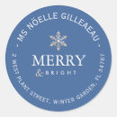 Search for snowflake address stickers Blue