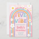 Search for five is a vibe birthday invitations Rainbow
