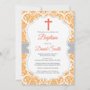 Search for orange christening invitations Christian