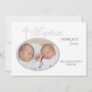 Search for white and silver christening invitations Cross