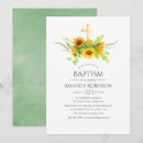 Search for sunflowers christening invitations Elegant