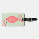 Search for pink flamingo luggage tags Watercolor
