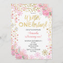 Search for pink and gold winter onederland invitations Glitter