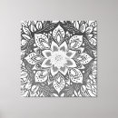 Search for black white geometric flowers art Mandala